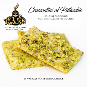 croccanti barrette sfoglia di biscotti al pistacchio.