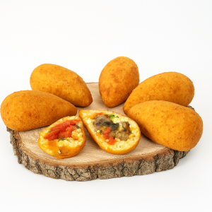 arancine vegetariane fritte siciliane con verdure e mozzarella