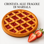 Crostata alle Fragole di Marsala artigianale siciliana con confettura di fragole al 75% di frutta, pasta frolla dorata e superficie lucida