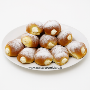 Cartocci Siciliani con ricotta di pecora artigianale, fotografati nella loro confezione originale Il Boss Gaspare Perniciaro, soffici e pronti da gustare.