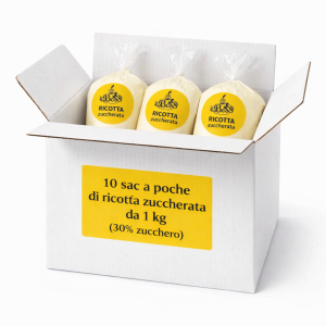 Scatolo di ricotta zuccherata 10 sac a poche .Ricotta con il 30% di zucchero.