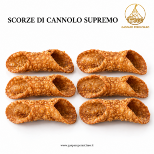 Scorze, cialde e bucce di cannolo siciliano artigianale realizzate da Il Boss Gaspare Perniciaro a Sambuca di Sicilia, disponibili in diversi formati per pasticcerie, bar, panifici, gelaterie e ristorazione professionale.