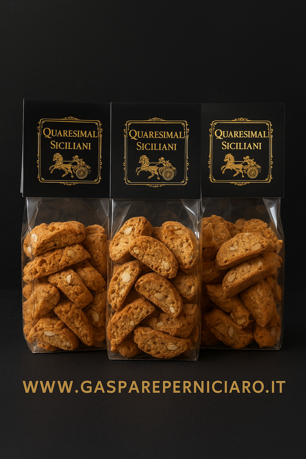 Biscotti Quaresimali Siciliani artigianali alle mandorle confezionati in busta trasparente da 300 grammi tipici di Sambuca di Sicilia