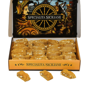 Biscotti Quaresimali Siciliani artigianali con mandorle in elegante scatola regalo 700g di Sambuca di Sicilia
