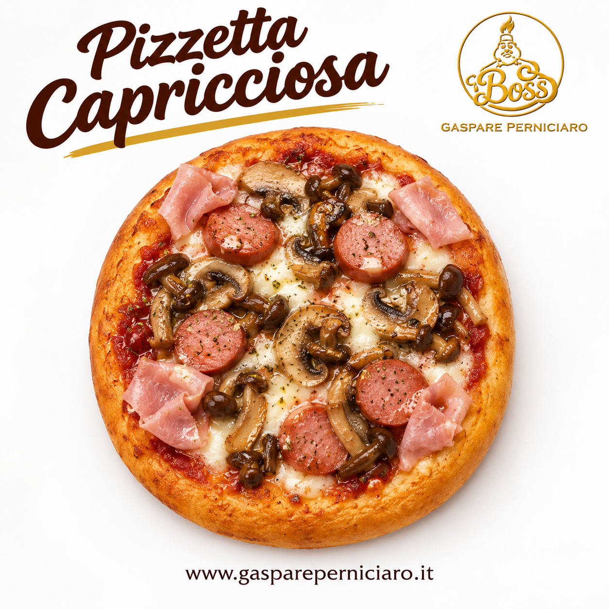 pizzetta di rimacinato capricciosa artigianale del boss gaspare perniciaro