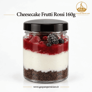 Boss Cake Cheesecake ai Frutti Rossi in vasetto di vetro, singola monoporzione con crema al formaggio, base al cacao e copertura ai frutti rossi
