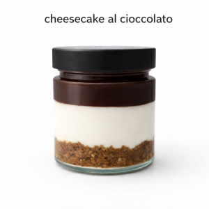 cheesecake al cioccolato in monoporzione in vasetto di vetro da 160g prodotte a sambuca di sicilia agrigento