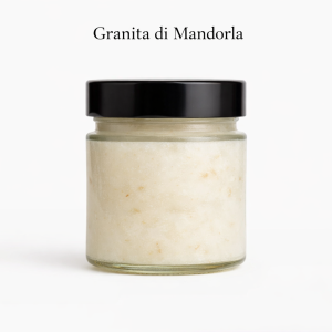 Vasetto di vetro da 200 g di granita di mandorla Gaspare Perniciaro di Sambuca di Sicilia