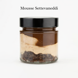 vassetto di vetro con monooporzione mousse setteveaneddi cioccolato e nocciola produzione a sambuca di sicilia