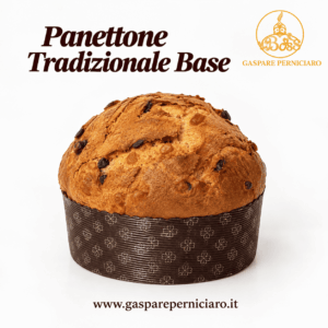Panettone Tradizionale Artigianale BASE da 1 kg del Boss Gaspare Perniciaro, preparato a mano a Sambuca di Sicilia e presentato nella sua elegante confezione