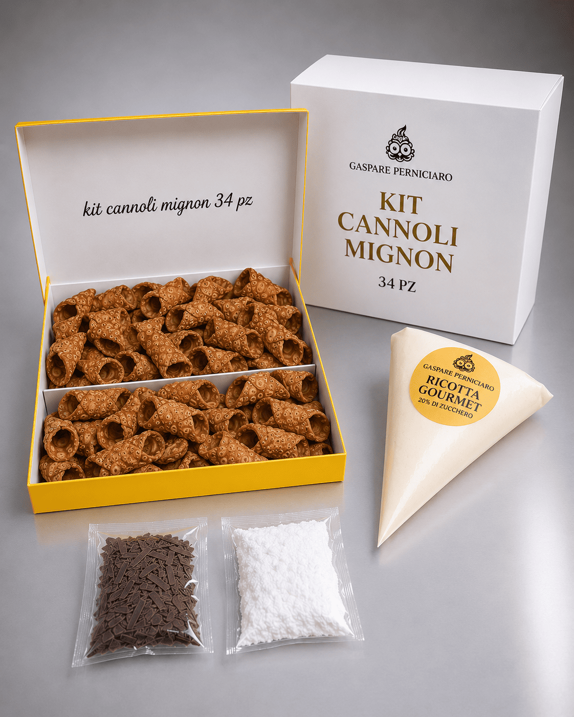 kit cannoli mignon 34 pz , produzioni artigianali di qualità