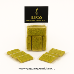 Confezione artigianale di Croccanti di Pistacchio siciliani Il Boss Gaspare Perniciaro, barrette dolci tipiche imbustate singolarmente e dal colore verde brillante.