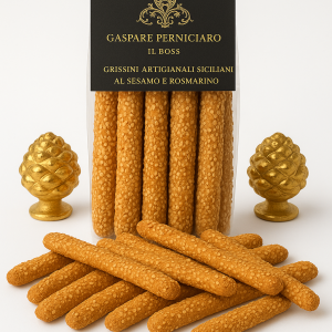 Dettaglio croccante grissini artigianali siciliani sesamo e rosmarino