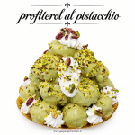 Profiterol al pistacchio artigianale con panna e granella di pistacchio
