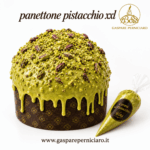 Gran Panettone Artigianale Siciliano al Pistacchio XXL Il Boss Gaspare Perniciaro con crema al pistacchio da 440 g e granella di pistacchio verde