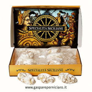 Paste di mandorla artigianale siciliane “Catanesi” – dolci morbidi con mandorle di Agrigento e scorzetta di limone, confezione regalo da 16 pezzi