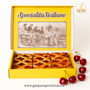 Crostata artiginale da forno con confettura al 75% di ciliegie di Chiusa Sclafani