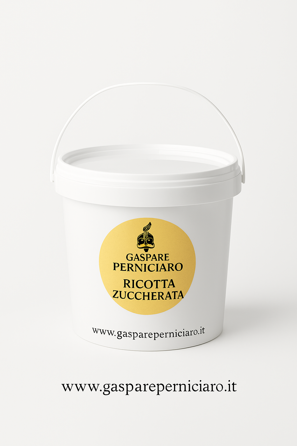 Secchello da 6 kg di ricotta di pecora dop del belice firmato Gaspare Perniciaro