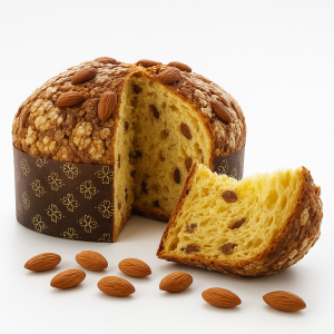 Panetone classico tradizionale con unvetta candita.