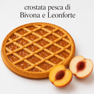 Crostata artigianale alle pesche di Bivona e Leonforte con confettura di pesca siciliana, pasta frolla dorata e gelatina neutra lucida – Il Boss Gaspare Perniciaro