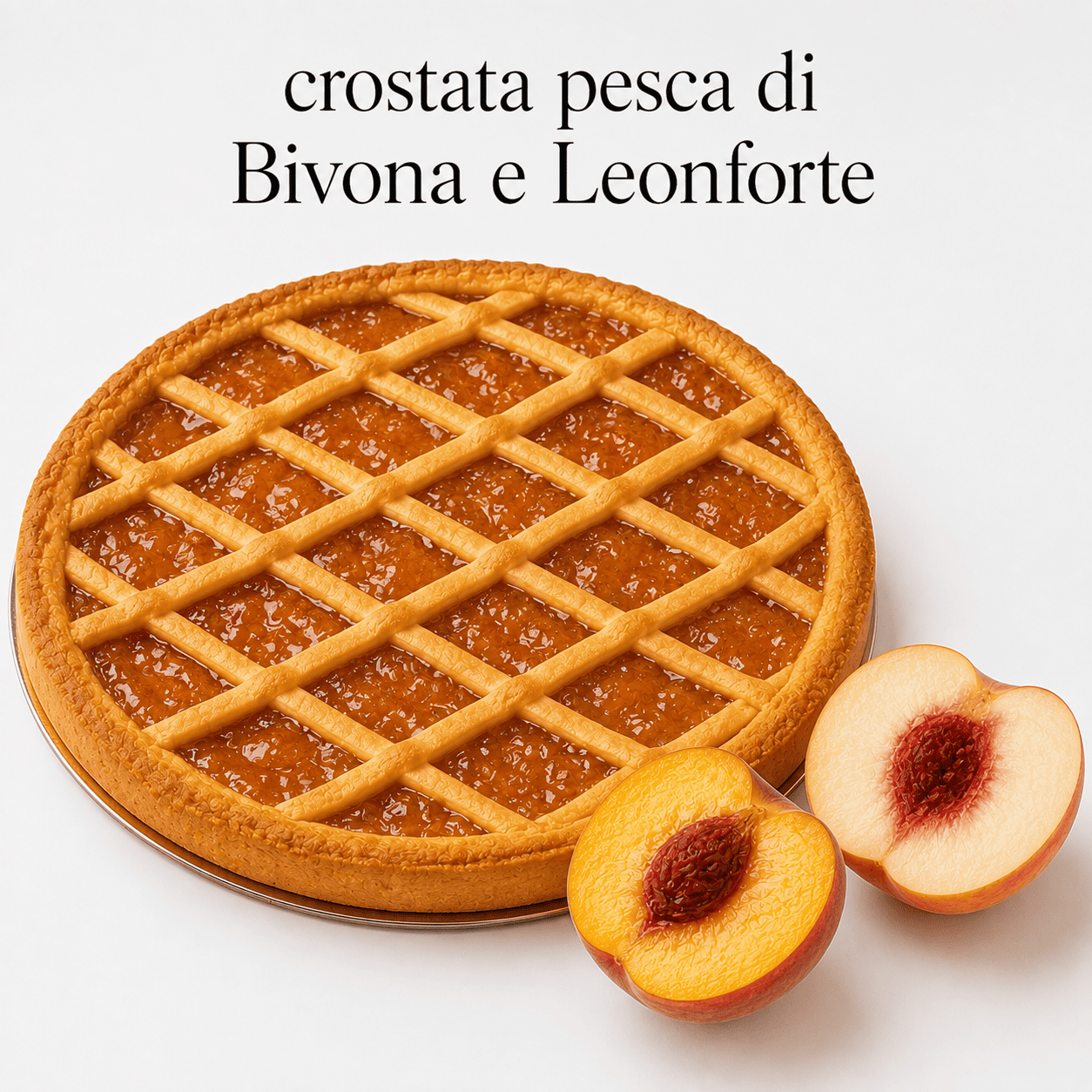 Crostata artigianale alle pesche di Bivona e Leonforte con confettura di pesca siciliana, pasta frolla dorata e gelatina neutra lucida – Il Boss Gaspare Perniciaro