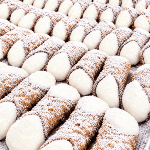 cannoli mignon siciliani di ricotta , eccellenze siciliane dolci d'autore