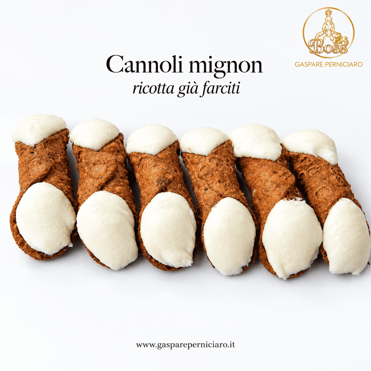 cannoli mignon già farciti di ricotta di pecora e poi surgelati - artigianali gaspare perniciaro