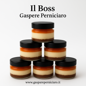 Mini Cheesecake ai Fichi d’India artigianale da 80 g in vasetto di vetro trasparente, dolce siciliano con purea naturale di fichi d’India di Santa Margherita di Belice.