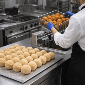 Arancine crude da friggere, prodotto con taglio da ingrosso