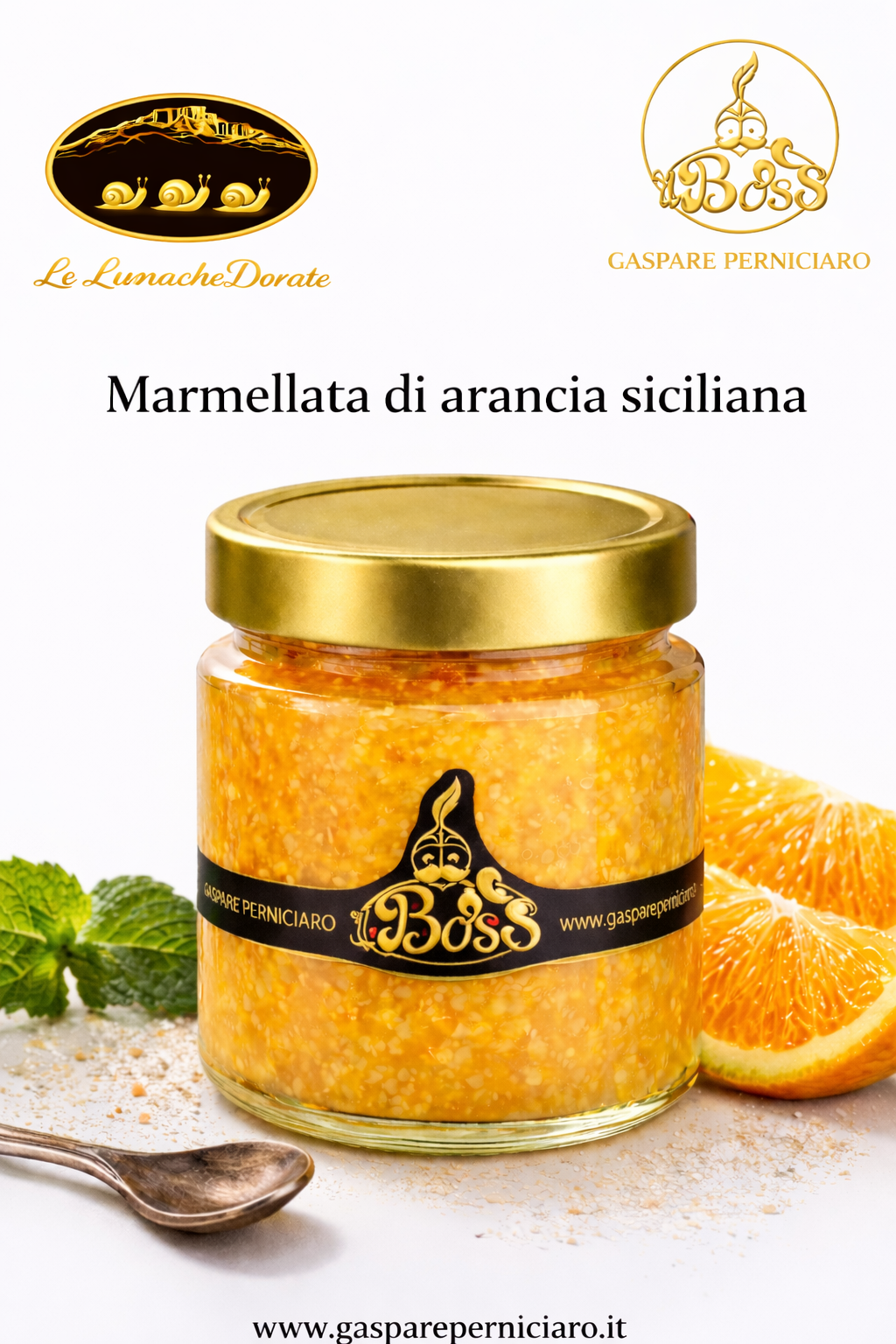 meravigliosa marmellata di arancia artigianale siciliana con il massimo punteggio di 3 lumache dorate, il top della gamma.