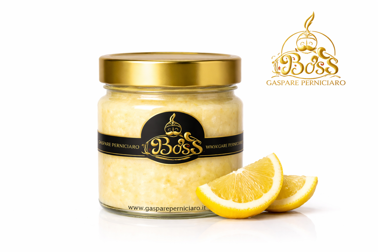 Vasetto di marmellata di limoni siciliani artigianale premium con etichetta elegante e packaging raffinato tipico della tradizione siciliana