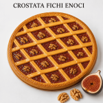 Crostata artigianale di fichi neri e noci siciliane con pasta frolla dorata e marmellata di fichi