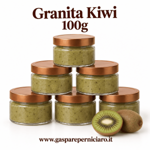 Granita Kiwi 100g siciliana cremosa in vasetti monoporzione, dessert originale per catering, matrimoni, ristoranti, hotel ed event