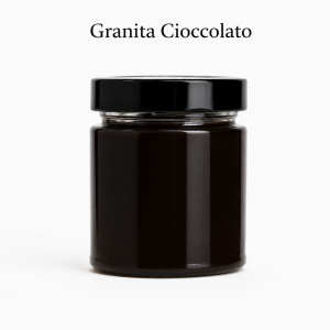 Granita al Cioccolato del Boss in vasetto monoporzione, gusto intenso di cacao senza latte, confezione premium con tappo nero