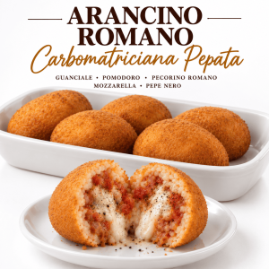 Arancino romano carbomatriciana pepata produzione special gaspare eprniciaro street food roma italian food