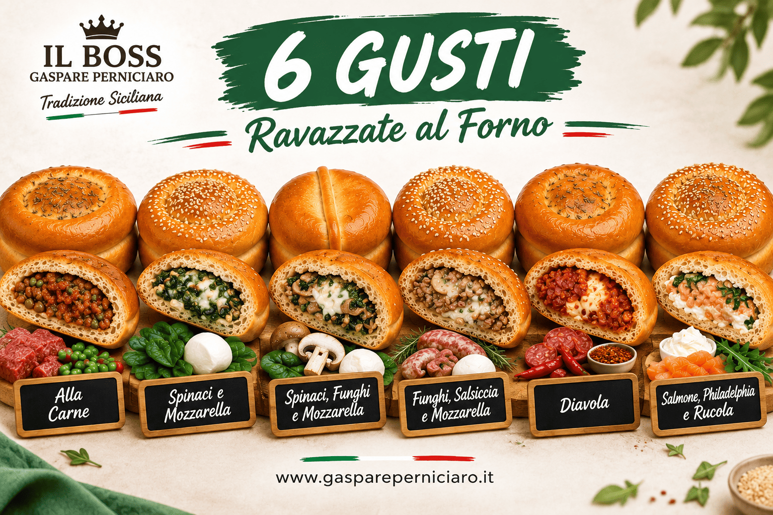 RAVAZZATE VARI GUSTI AL FORNO DI GASPARE PERNICIARO SAMBUCA DI SICILIA