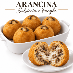 arancine salsiccia e funghi horeca , 10 confezioni di 6 pz