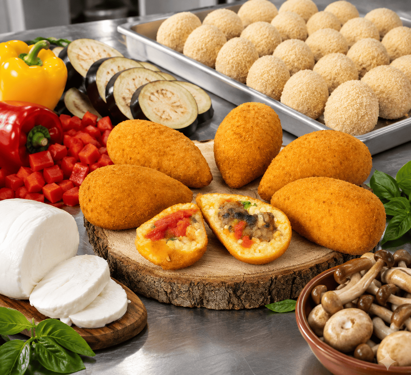 arancine vegetariane artigianali siciliane tradizione siciliana fatte a mano