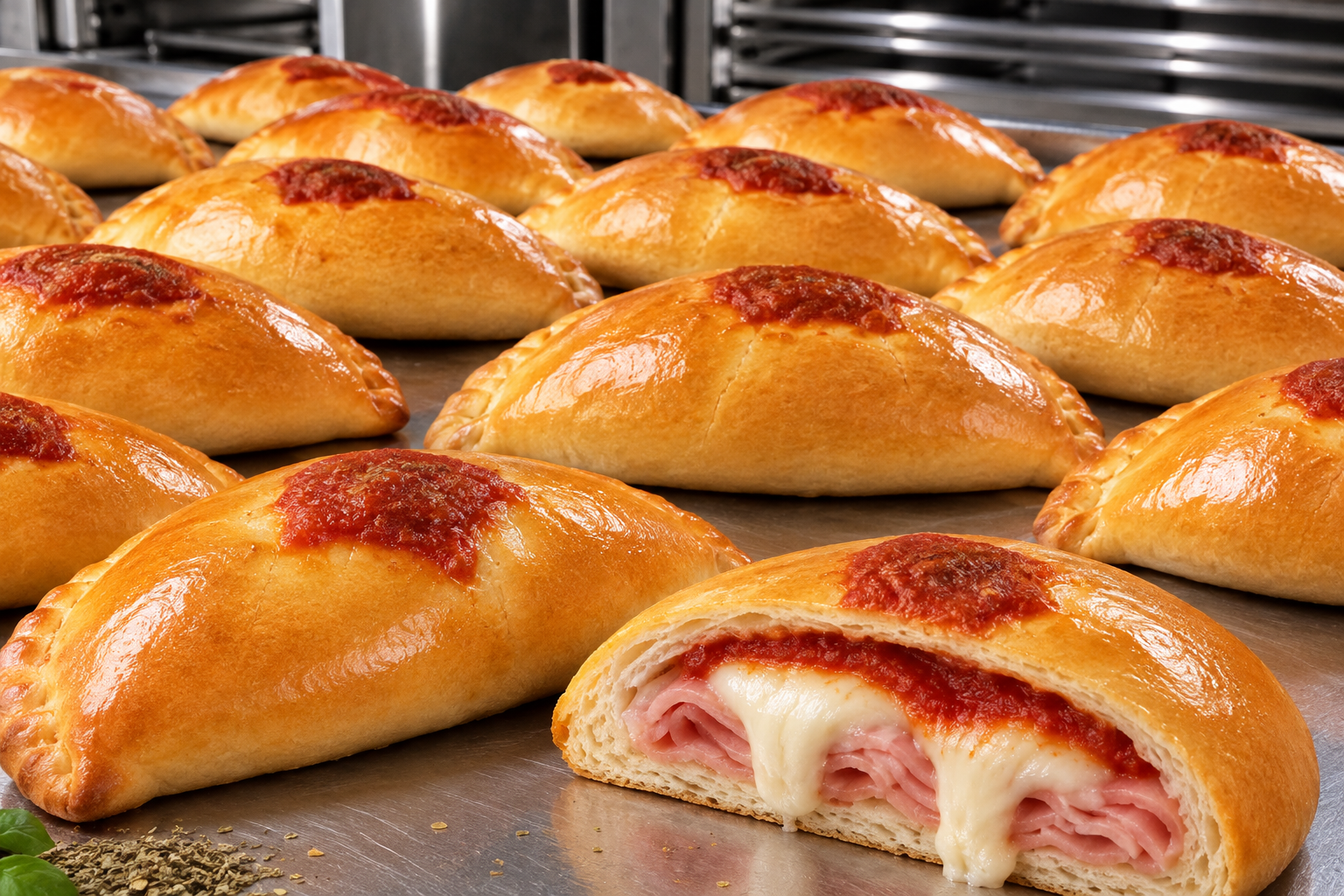 calzoni a forno horeca prosciutto mozzarella salsa di pomodoro pepe origano sale