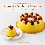 Cassata Siciliana Messina con pasta reale al limone, crema gialla, frutti di bosco e gelsi neri nei formati da 100 g e 1,5 kg