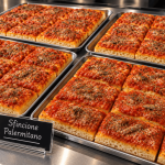 sfincione palermitano 8 scatole con 8 pezzi ciascuno al suo interno,