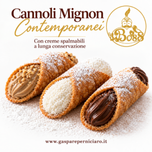 cannoli mignon contemporanei farcite con diverse creme spalmabili a lunga conservazione vendita online in italia e all'estero