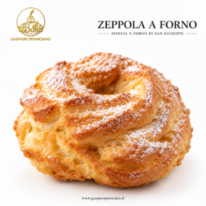 Zeppola al forno grande vuota, ancora da farcire, proposta come base di pasticceria ispirata alla tradizione italiana e al dolce di San Giuseppe.